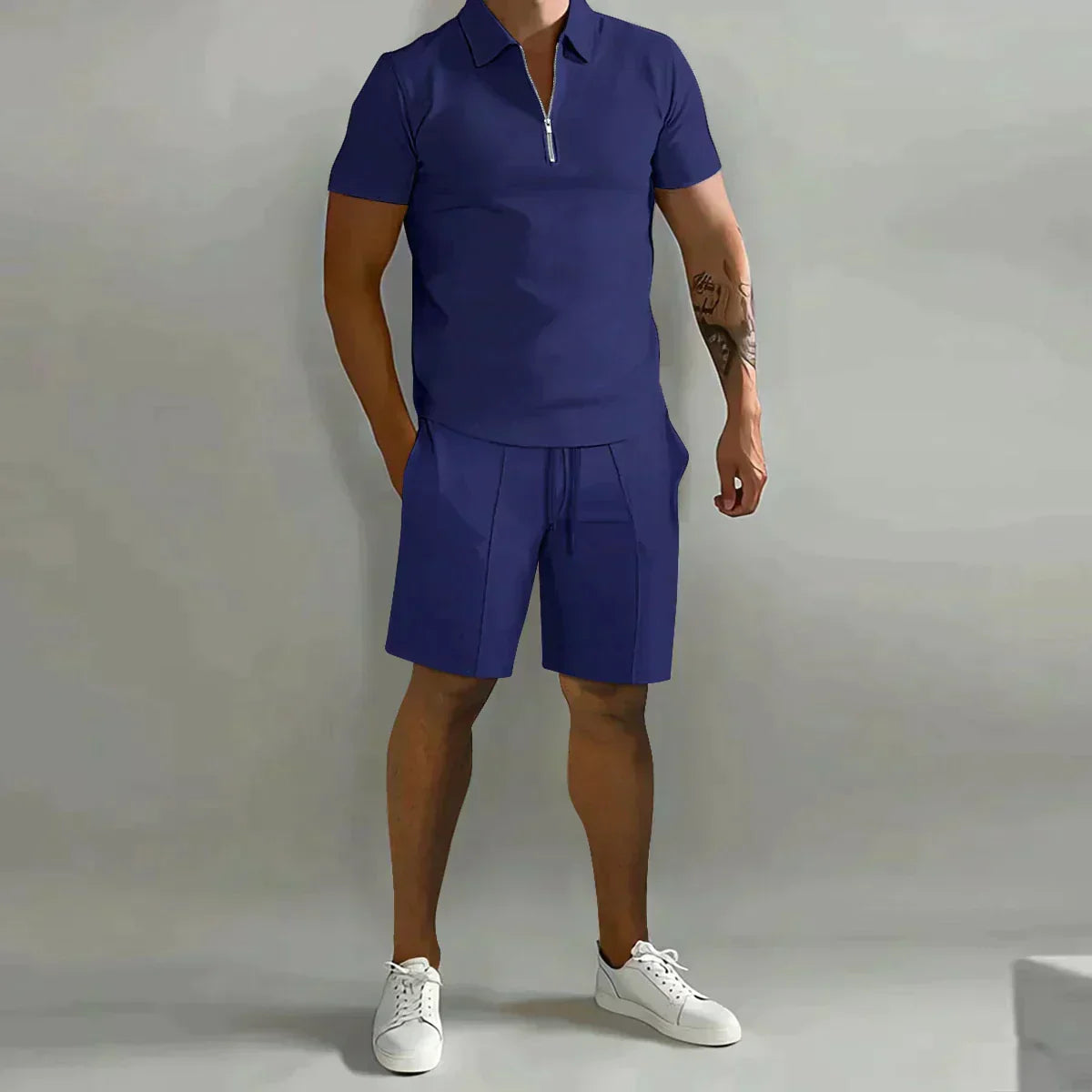 Tropical Polo Shirt and Shorts Set