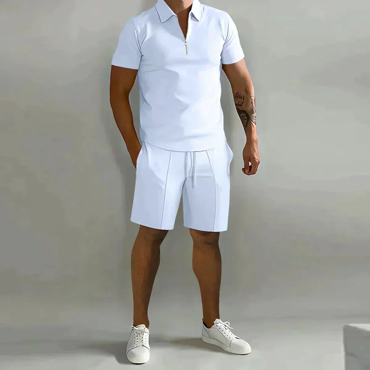 Tropical Polo Shirt and Shorts Set