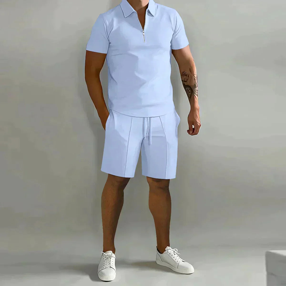 Tropical Polo Shirt and Shorts Set